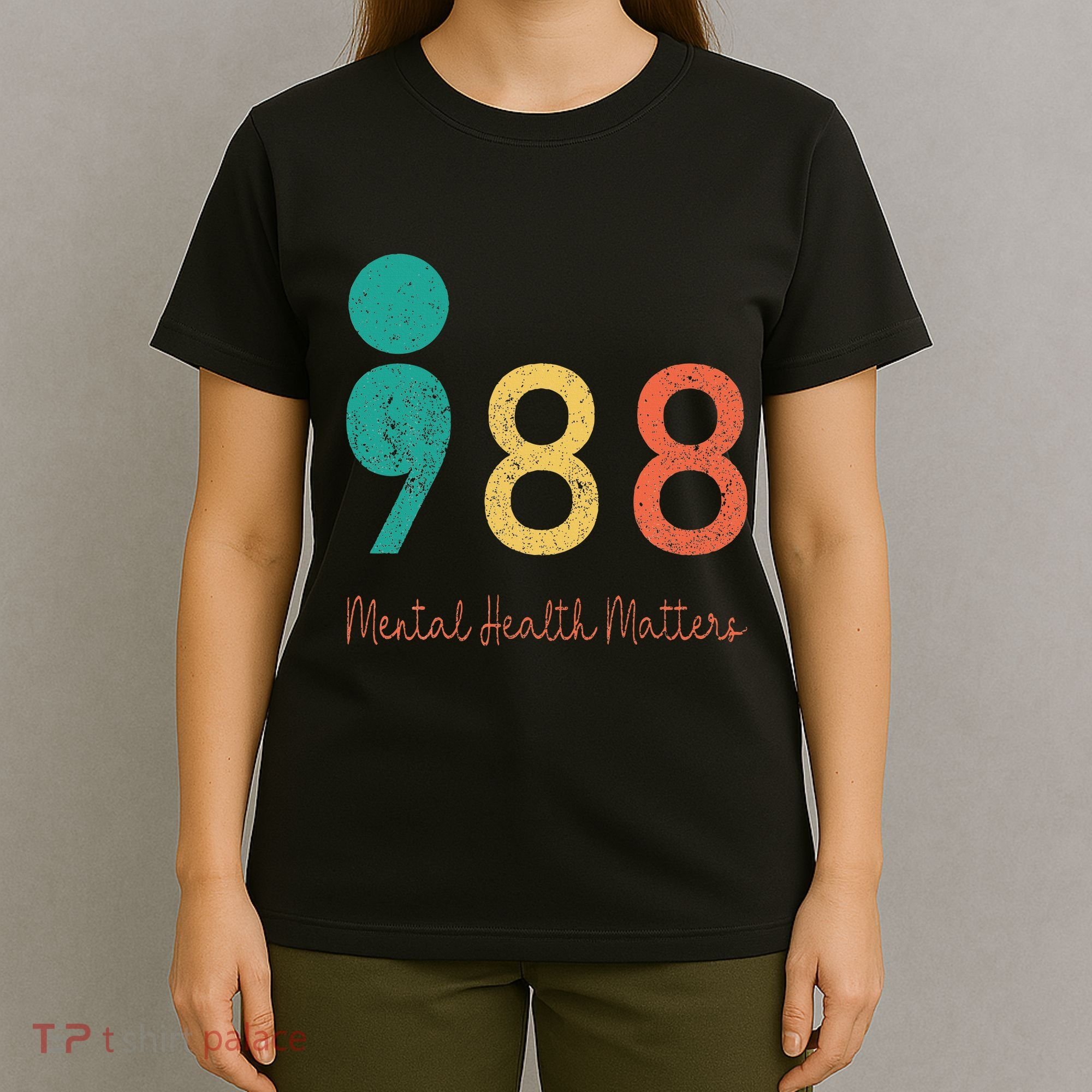 988 Semicolon Mental Health Matters Suicide Prevention T-Shirt