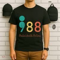 988 Semicolon Mental Health Matters Suicide Prevention T-Shirt thumb 6