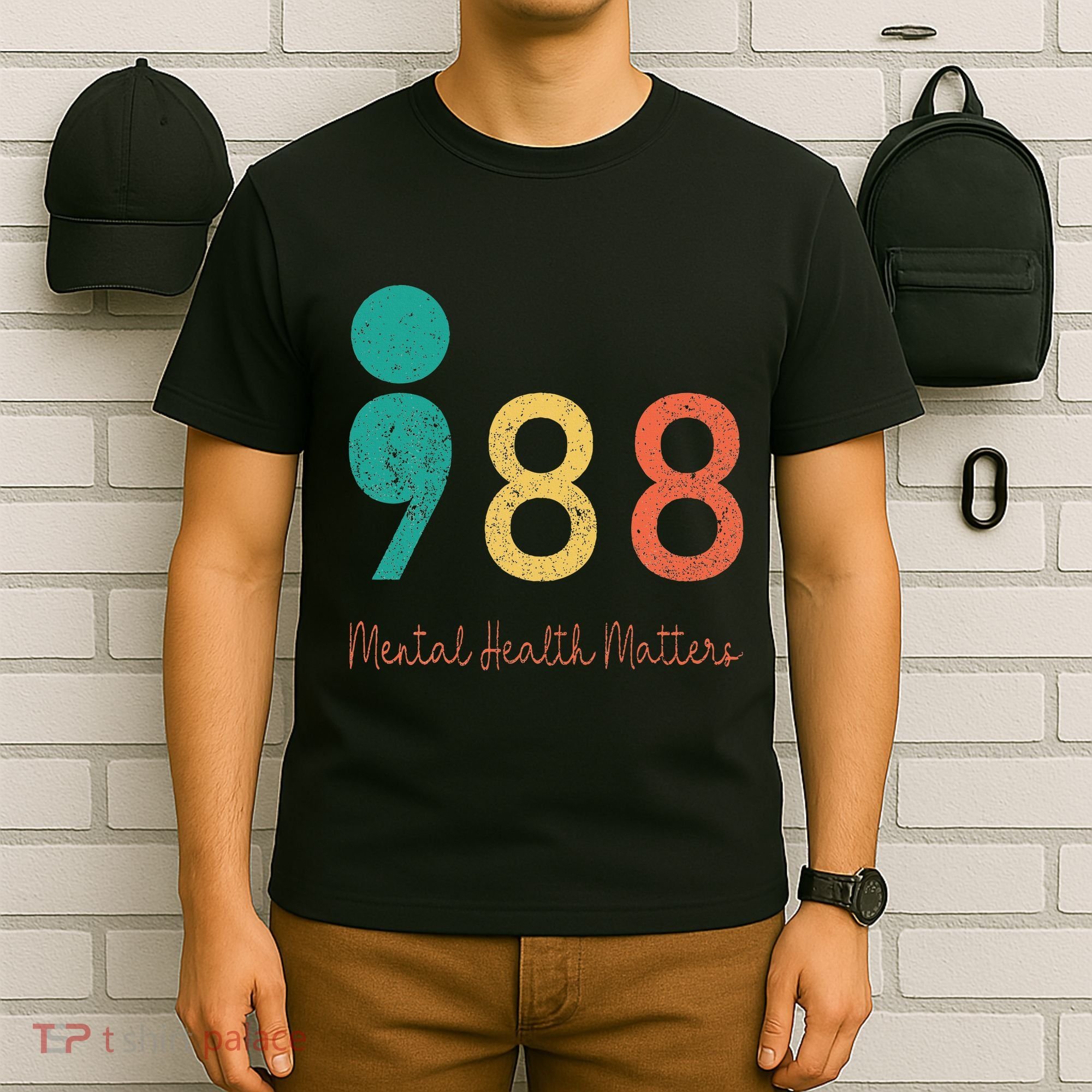 988 Semicolon Mental Health Matters Suicide Prevention T-Shirt
