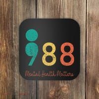 988 Semicolon Mental Health Matters Suicide Prevention Coaster thumb 0