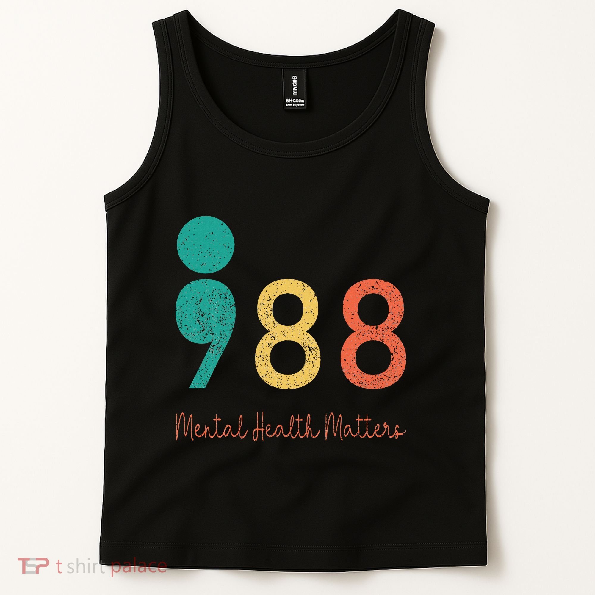 988 Semicolon Mental Health Matters Suicide Prevention Tank Top