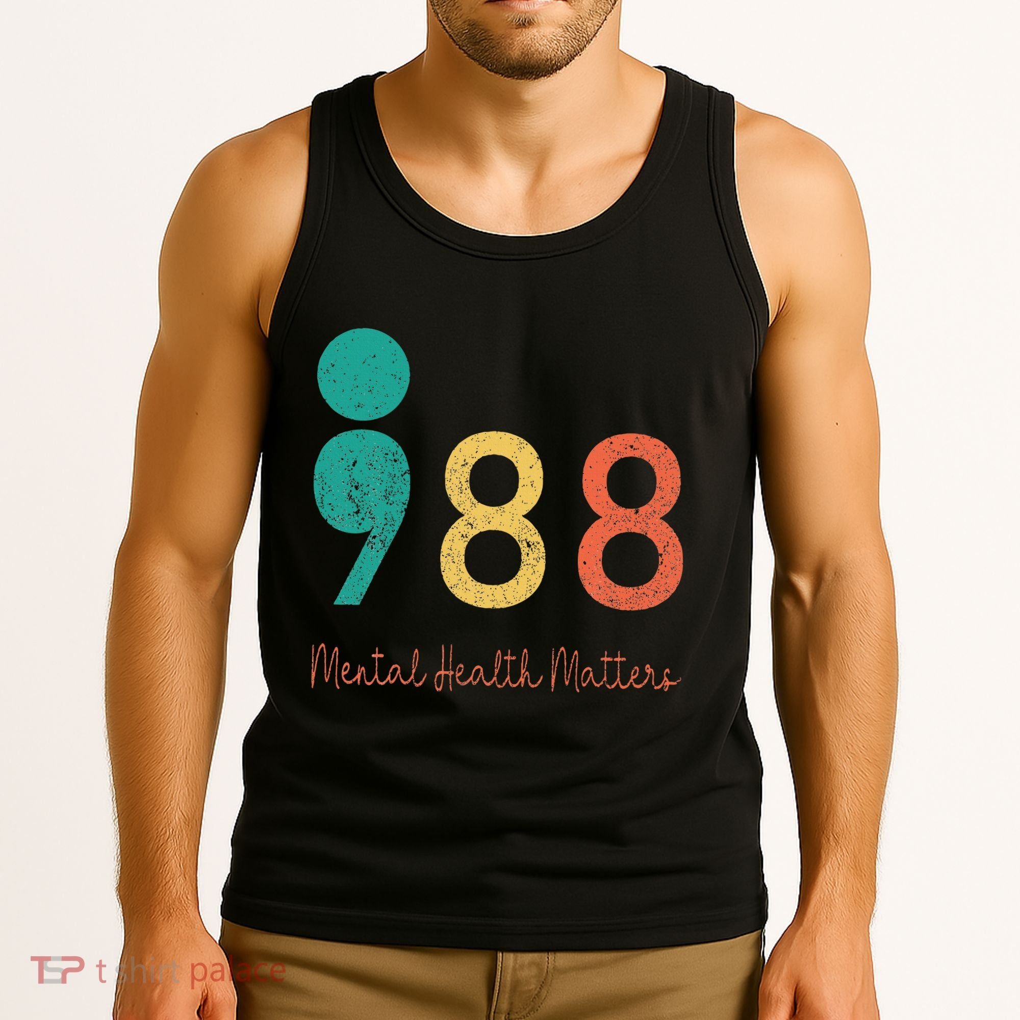 988 Semicolon Mental Health Matters Suicide Prevention Tank Top