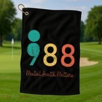 988 Semicolon Mental Health Matters Suicide Prevention Golf Towel thumb 1
