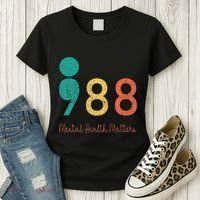 988 Semicolon Mental Health Matters Suicide Prevention Women's T-Shirt thumb 3