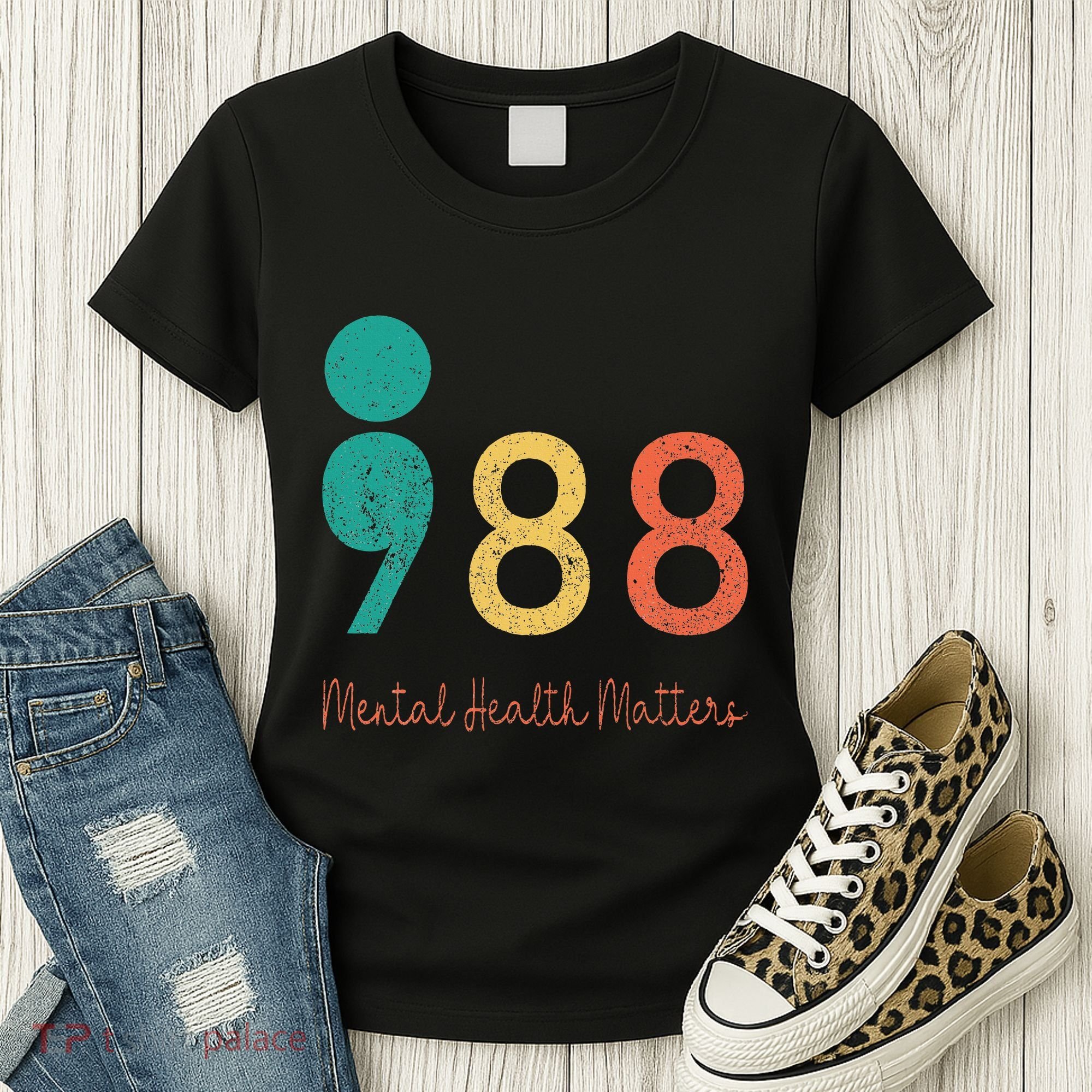 988 Semicolon Mental Health Matters Suicide Prevention Women's T-Shirt