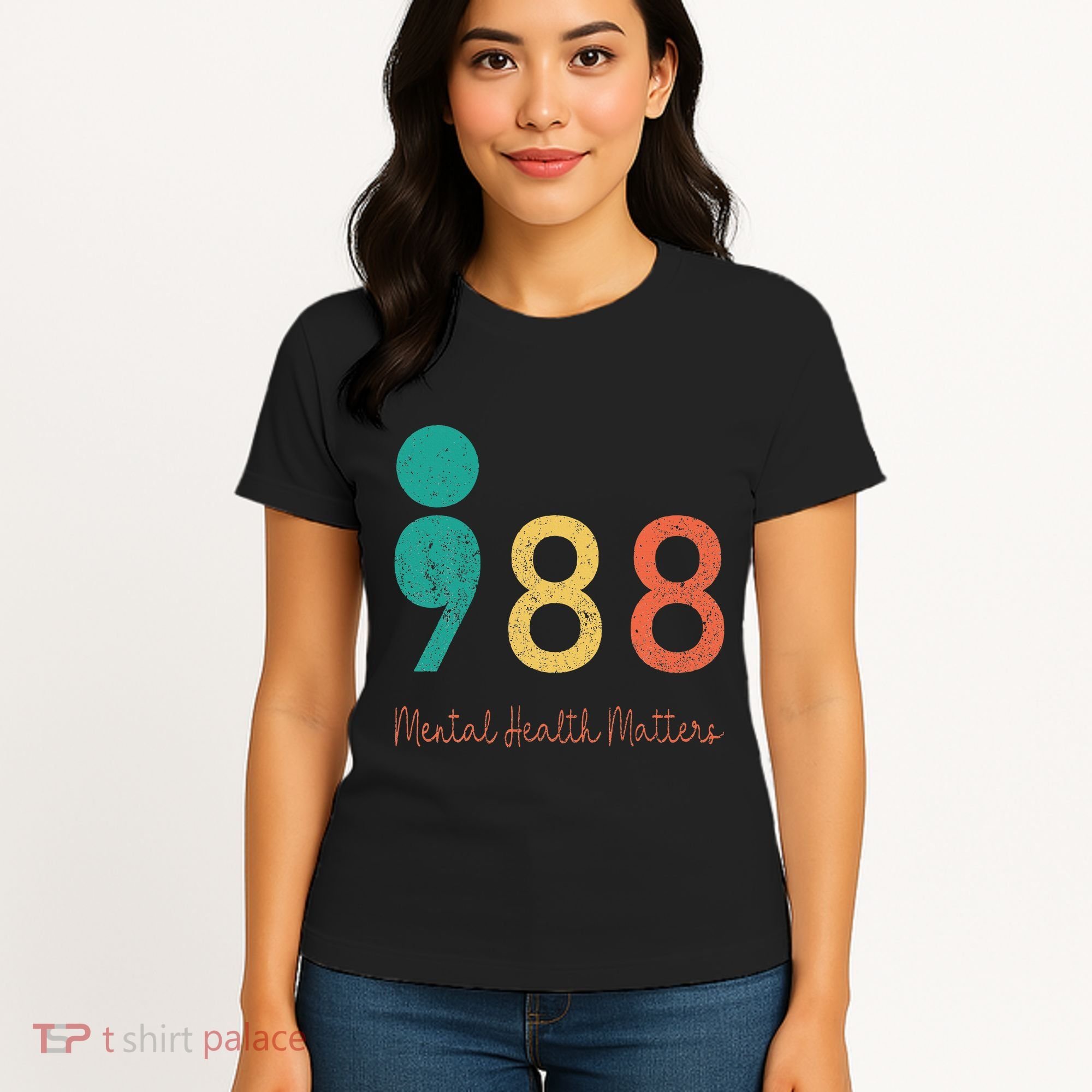 988 Semicolon Mental Health Matters Suicide Prevention Women's T-Shirt