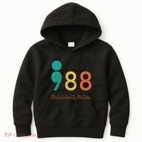 988 Semicolon Mental Health Matters Suicide Prevention Kids Hoodie thumb 0