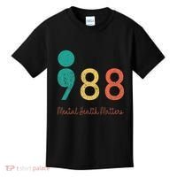 988 Semicolon Mental Health Matters Suicide Prevention Kids T-Shirt thumb 0
