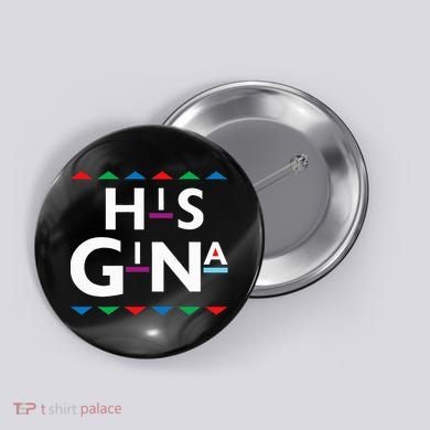 90s Sitcom Nostalgia His Gina Couples Matching Gift Outfit Button