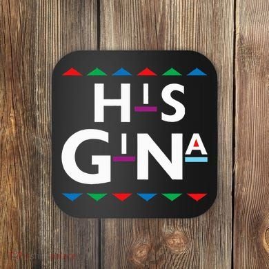 90s Sitcom Nostalgia His Gina Couples Matching Gift Outfit Coaster