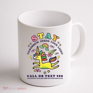 988 Suicide Prevention Tomorrow Needs You Retro Coffee Mug back