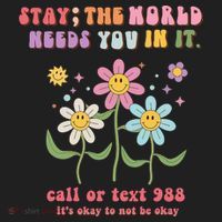 988 Suicide Prevention Retro Groovy Stay The World Needs You Beanie thumb 2