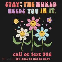 988 Suicide Prevention Retro Groovy Stay The World Needs You Women's Hoodie thumb 2