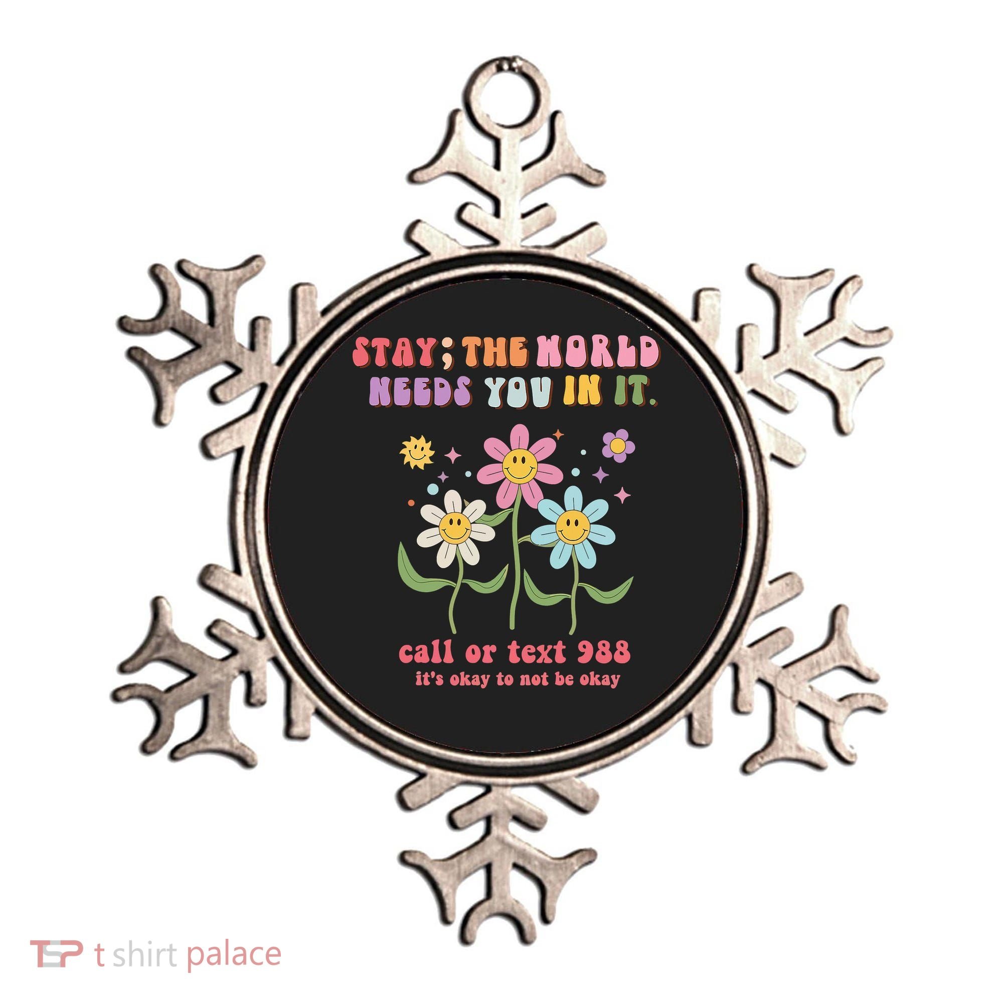 988 Suicide Prevention Retro Groovy Stay The World Needs You Ornament