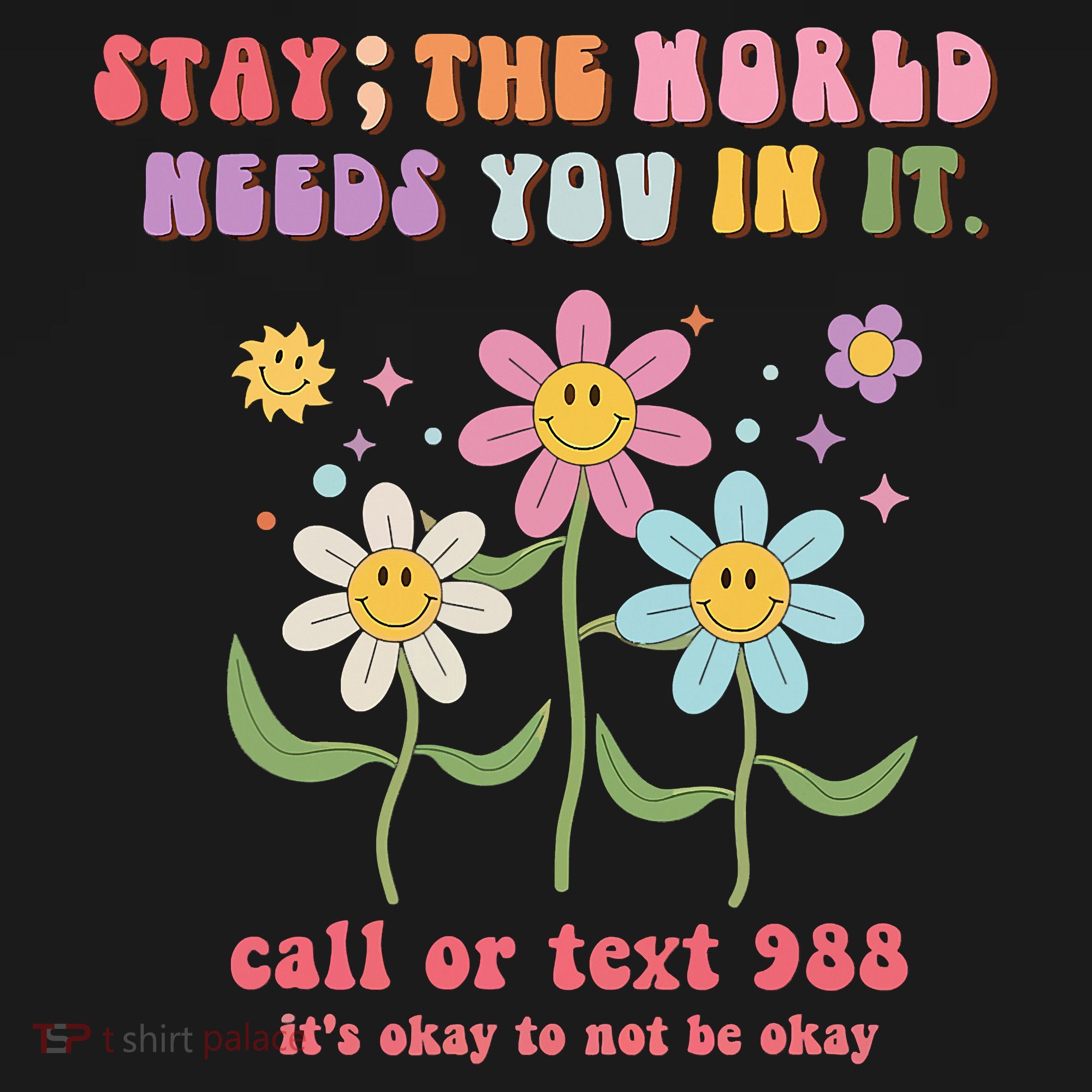 988 Suicide Prevention Retro Groovy Stay The World Needs You Women's Tank Top