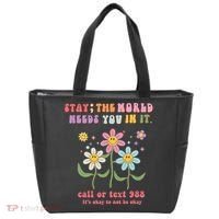 988 Suicide Prevention Retro Groovy Stay The World Needs You Tote Bag thumb 0