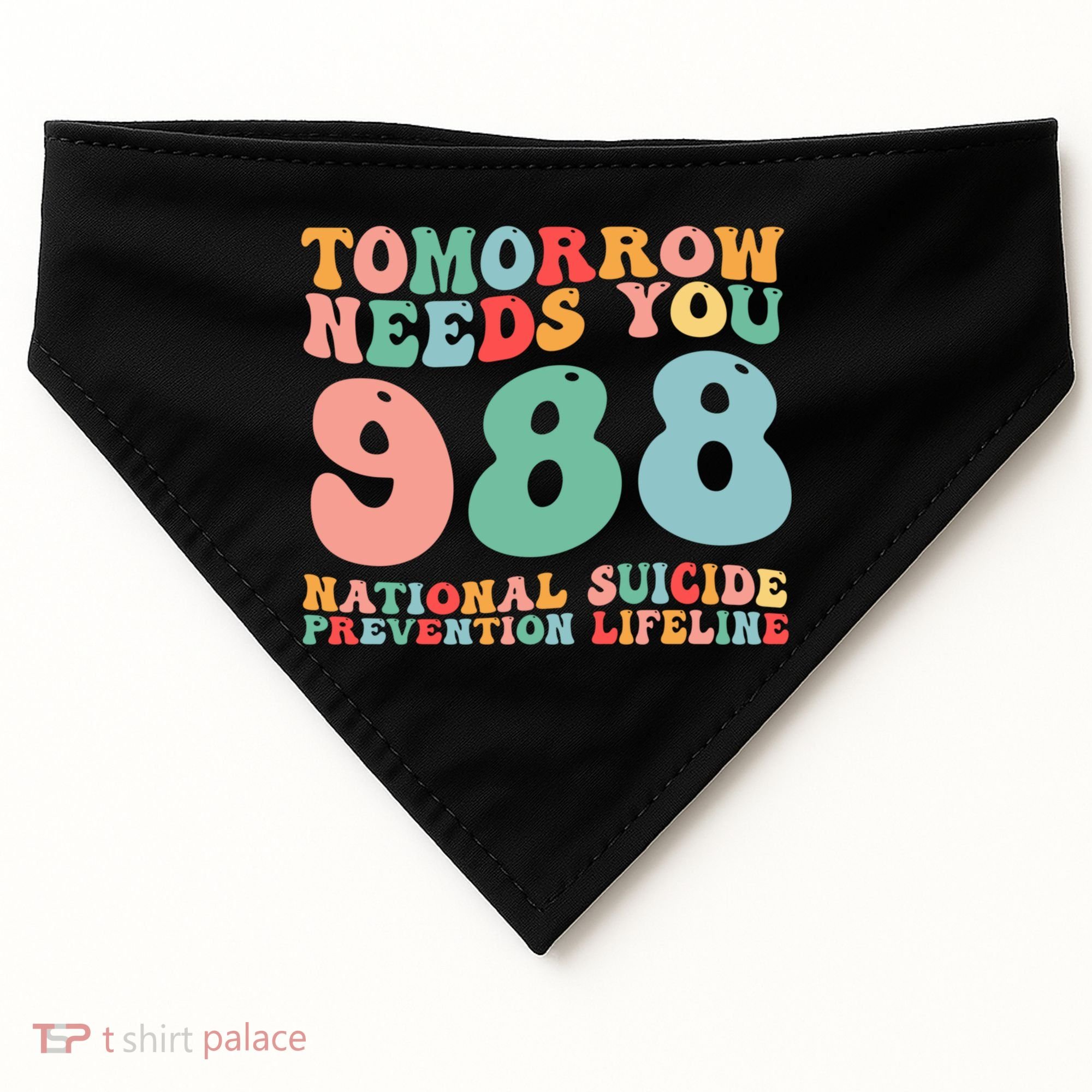 988 Suicide Prevention National Suicide Prevention Lifeline USA-Made Doggie Bandana