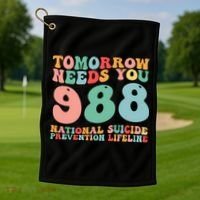 988 Suicide Prevention National Suicide Prevention Lifeline Golf Towel thumb 1