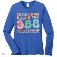 988 Suicide Prevention National Suicide Prevention Lifeline Women's Long Sleeve Shirt thumb 0