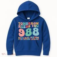 988 Suicide Prevention National Suicide Prevention Lifeline Kids Hoodie thumb 0