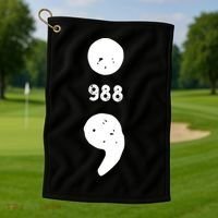 988 Suicide Prevention 988 Comma Golf Towel thumb 1