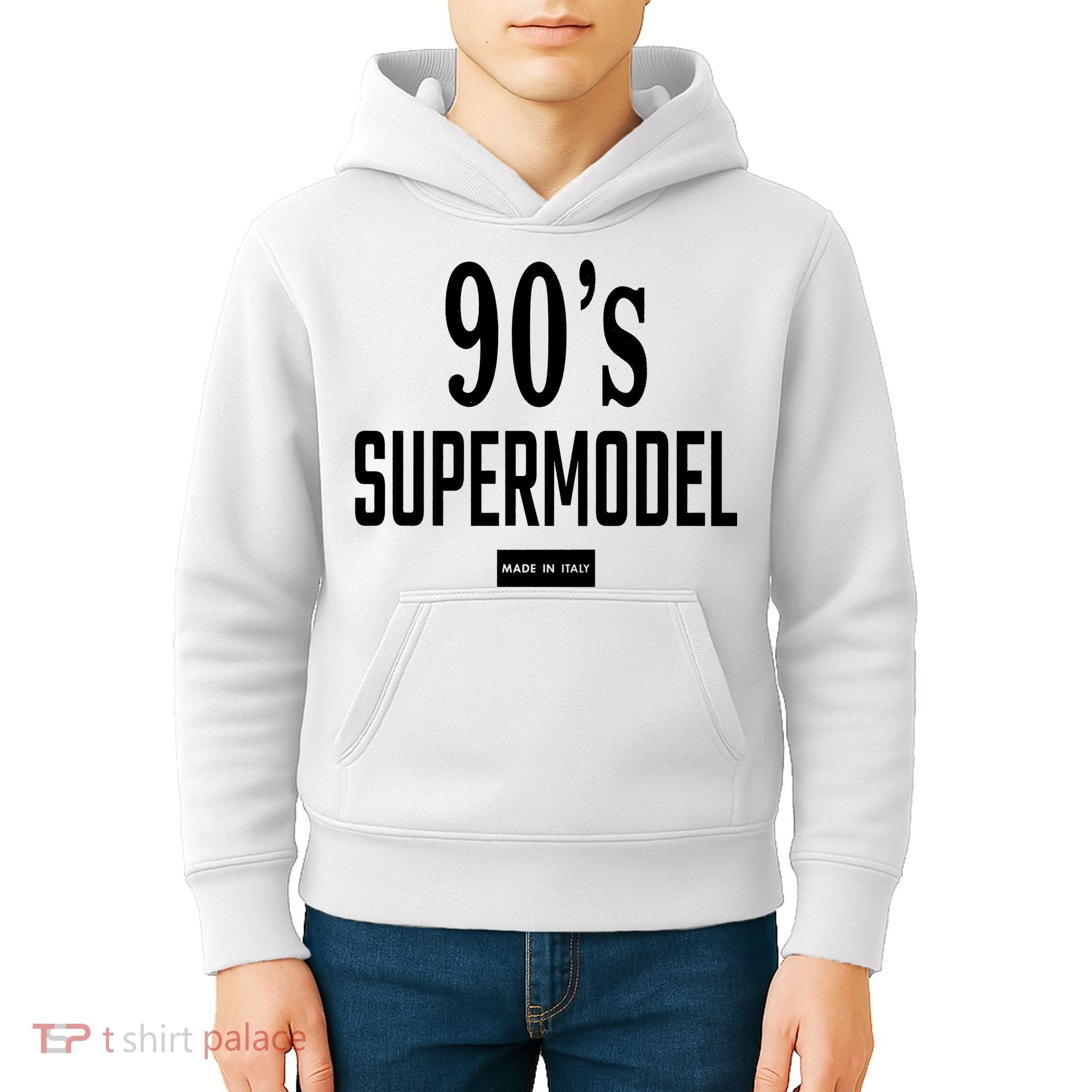 90S Supermodel Super Model Made In Italy Kids Hoodie