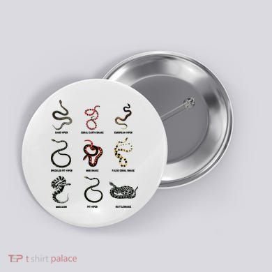 9 Snakes Snake Lover Men Snake Snake Button