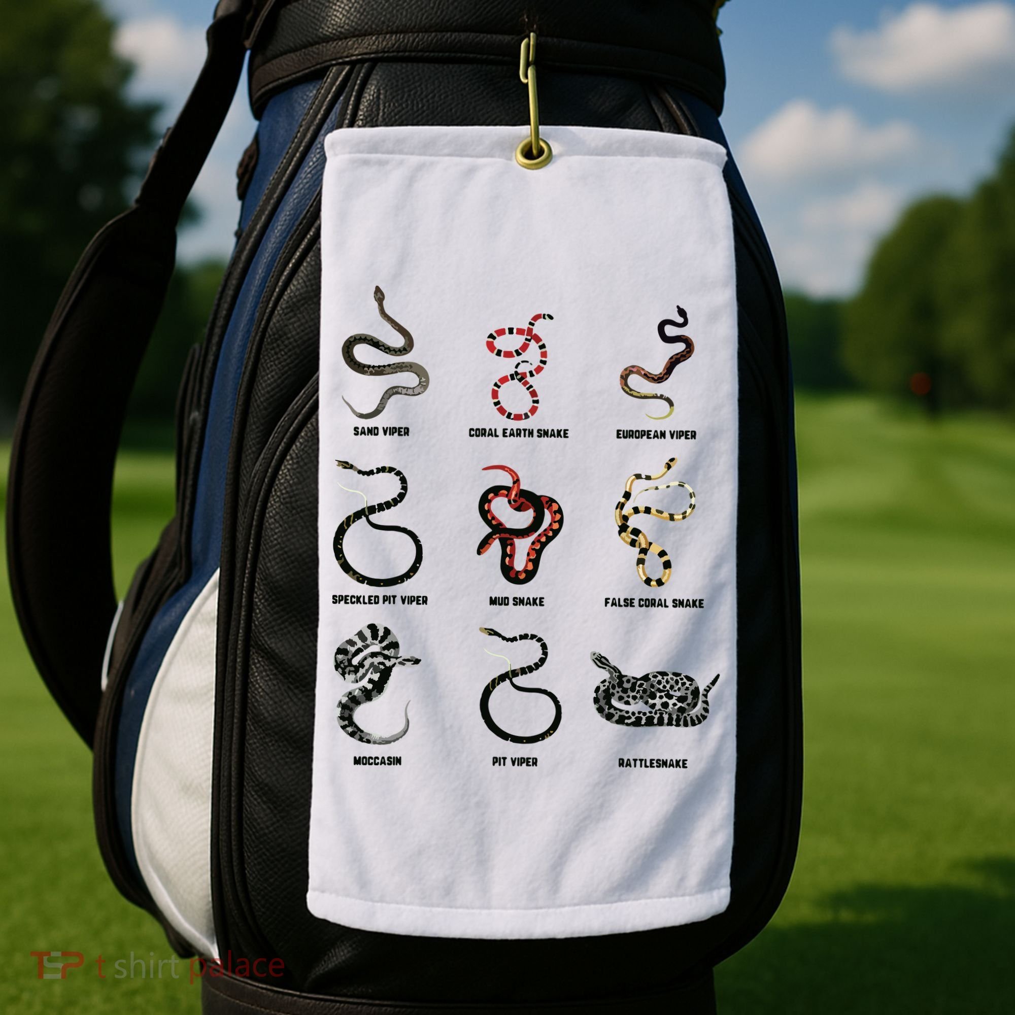 9 Snakes Snake Lover Men Snake Snake Golf Towel