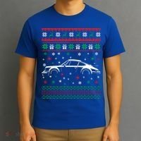 911 Silhouette Ugly Christmas Car Lover Gifts Swea T-Shirt thumb 3