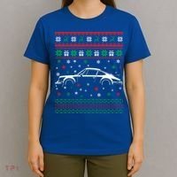 911 Silhouette Ugly Christmas Car Lover Gifts Swea T-Shirt thumb 4