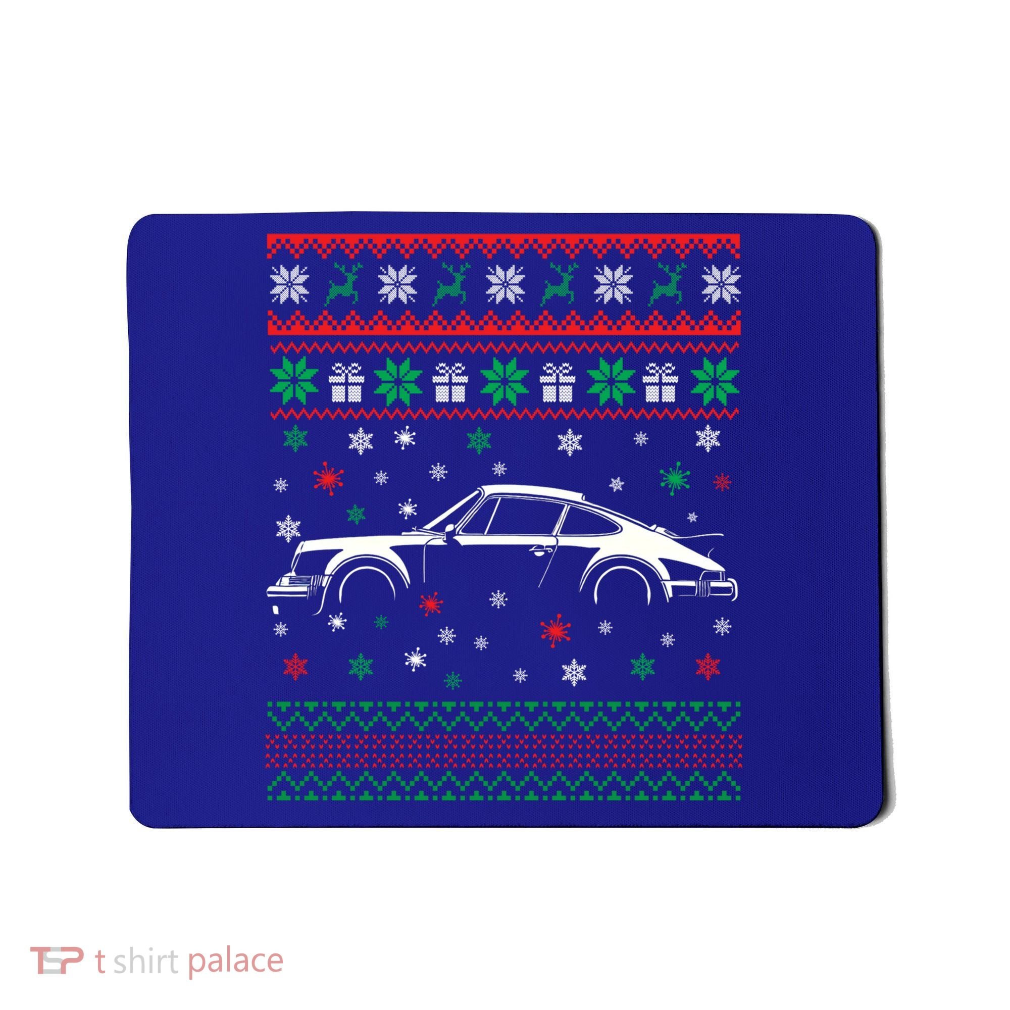 911 Silhouette Ugly Christmas Car Lover Gifts Swea Mousepad