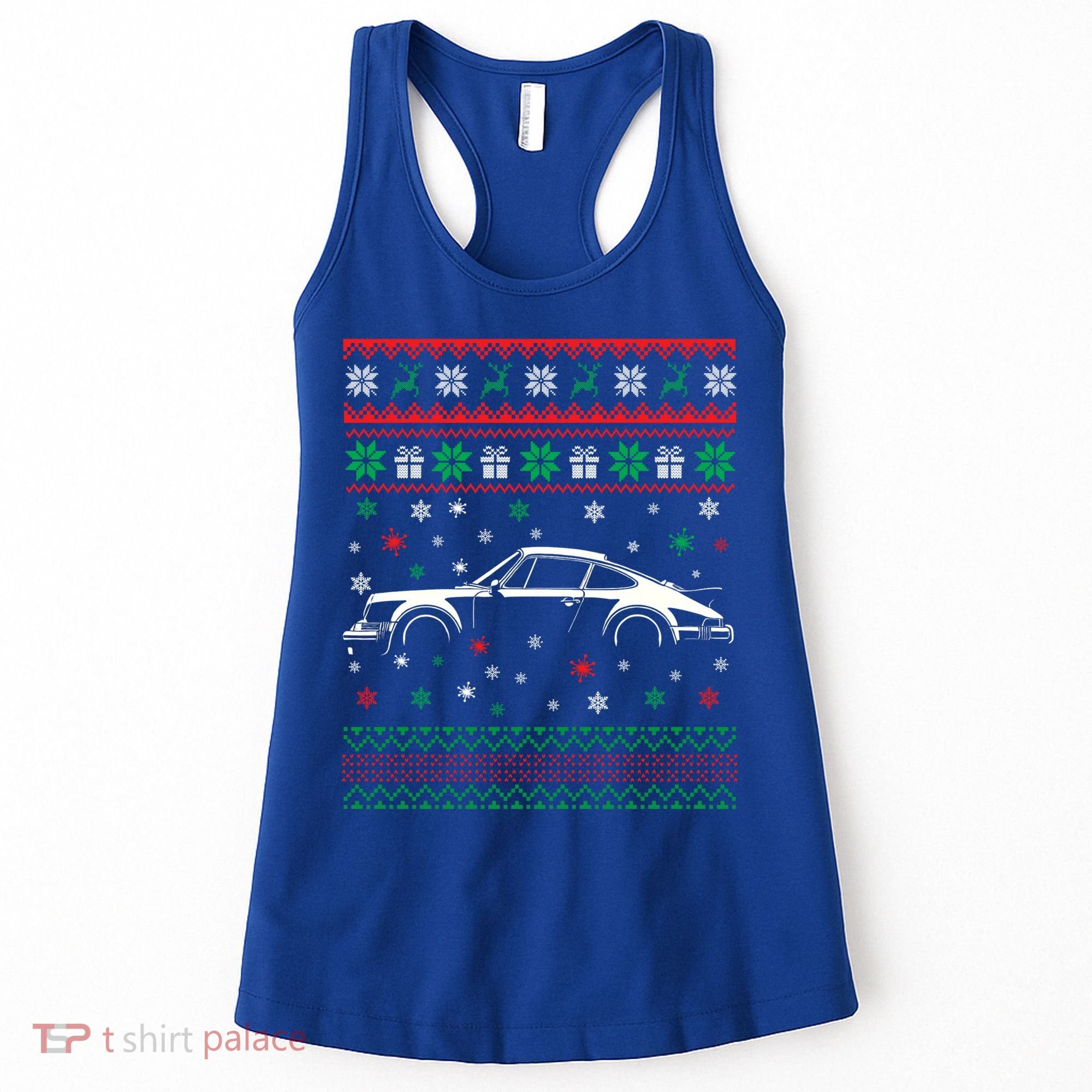 911 Silhouette Ugly Christmas Car Lover Gifts Swea Women's Tank Top