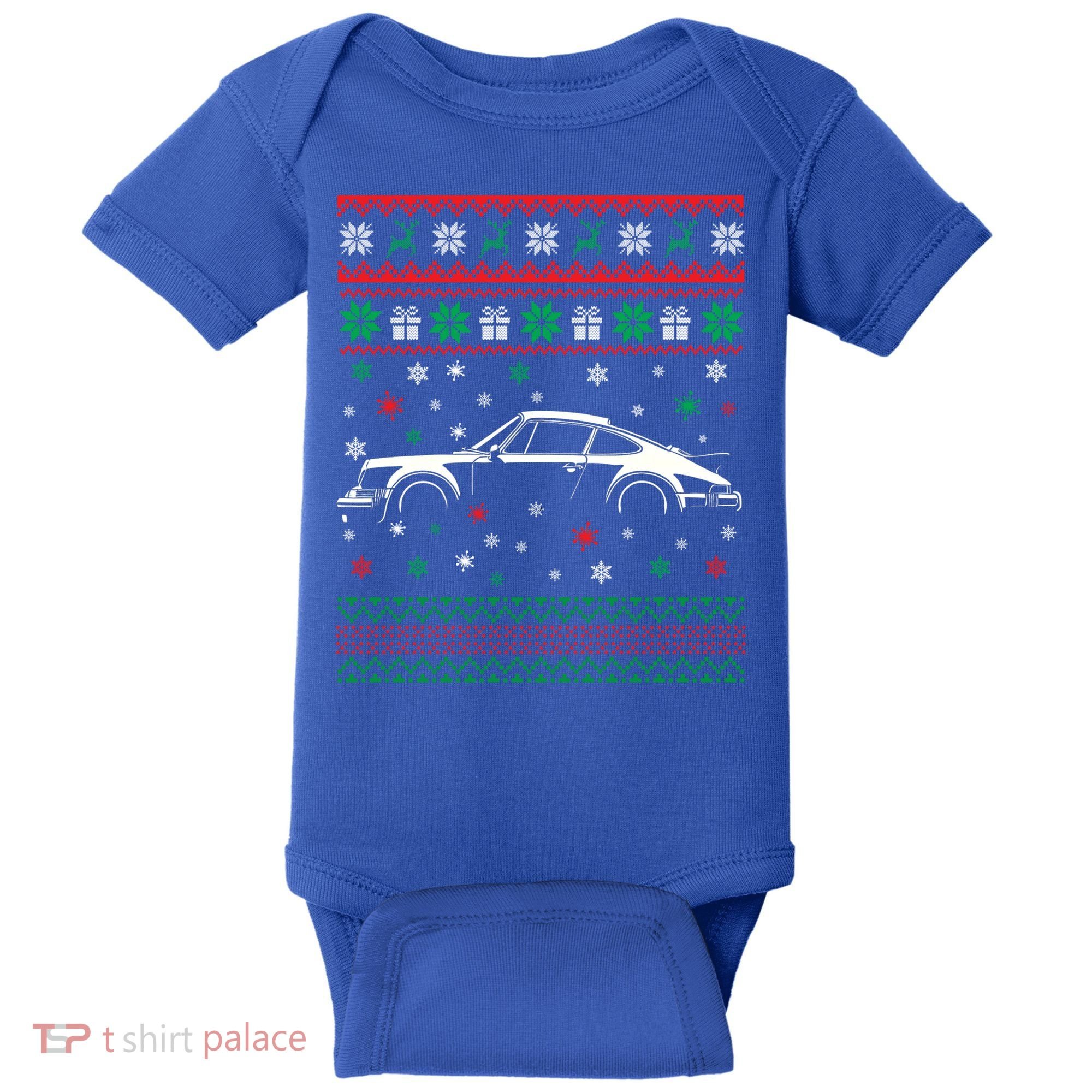 911 Silhouette Ugly Christmas Car Lover Gifts Swea Baby Bodysuit