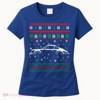 911 Silhouette Ugly Christmas Car Lover Gifts Swea Women's T-Shirt thumb 0