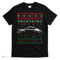 911 Silhouette Ugly Christmas Sweater Car Lover Gifts T-Shirt thumb 0