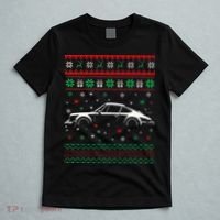 911 Silhouette Ugly Christmas Sweater Car Lover Gifts T-Shirt thumb 5