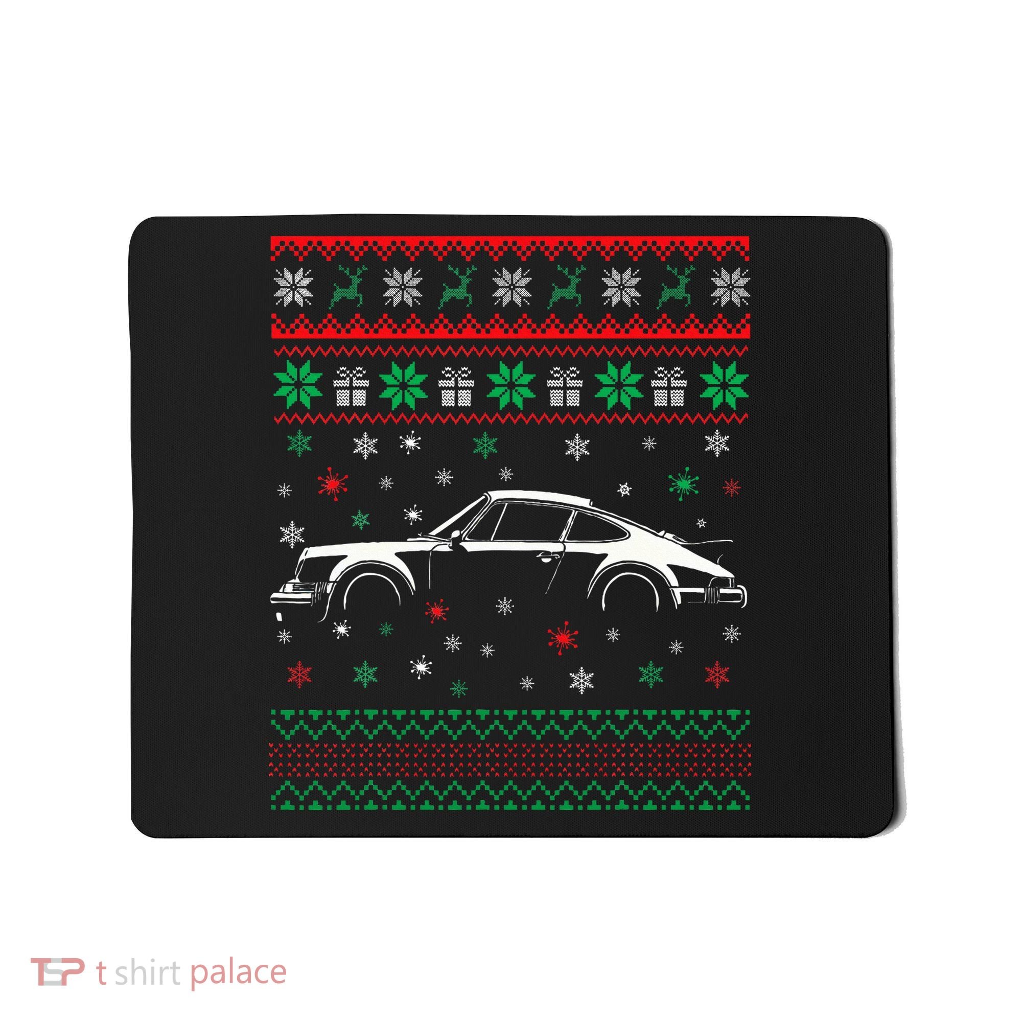 911 Silhouette Ugly Christmas Sweater Car Lover Gifts Mousepad