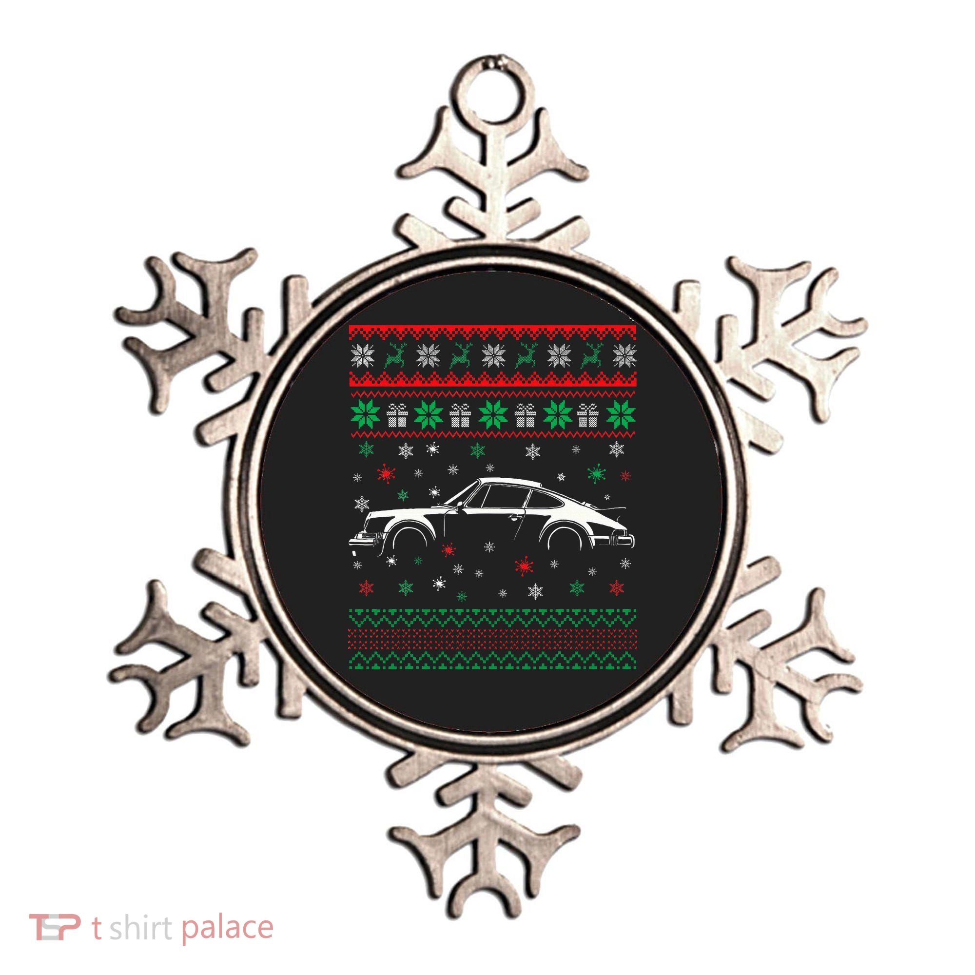 911 Silhouette Ugly Christmas Sweater Car Lover Gifts Ornament
