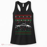 911 Silhouette Ugly Christmas Sweater Car Lover Gifts Women's Tank Top thumb 0