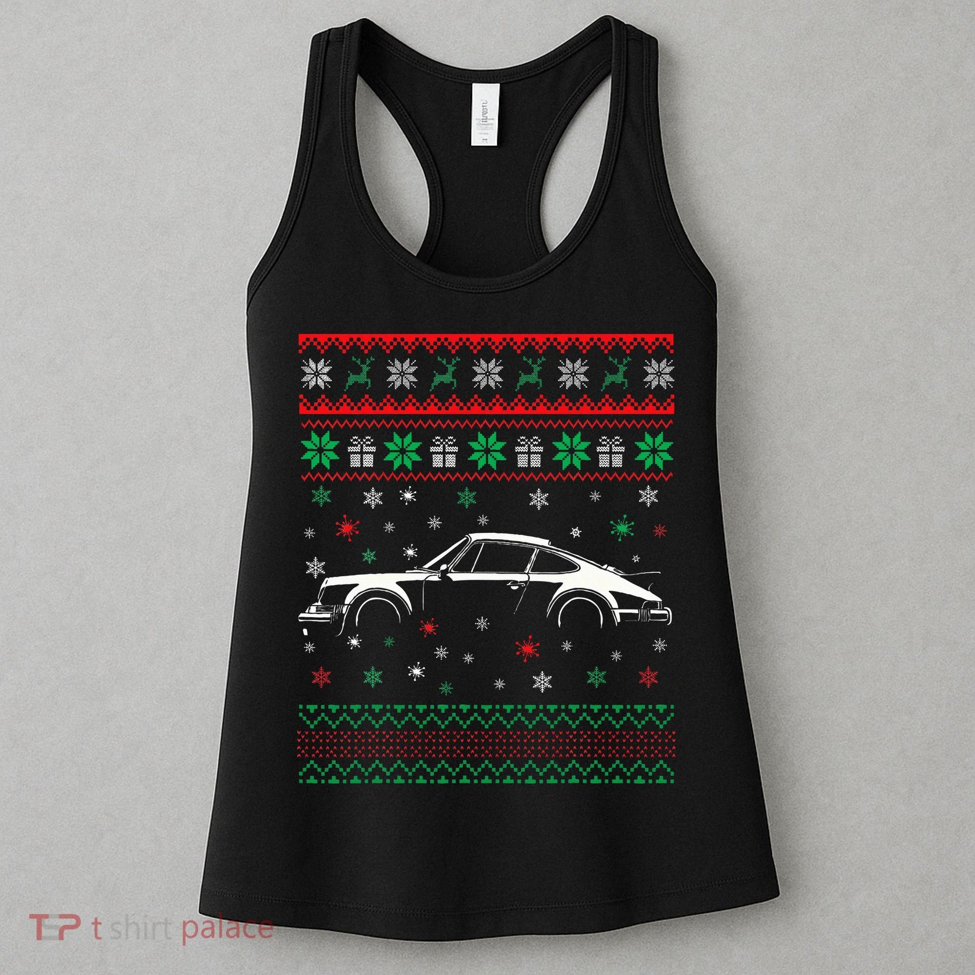 911 Silhouette Ugly Christmas Sweater Car Lover Gifts Women's Tank Top