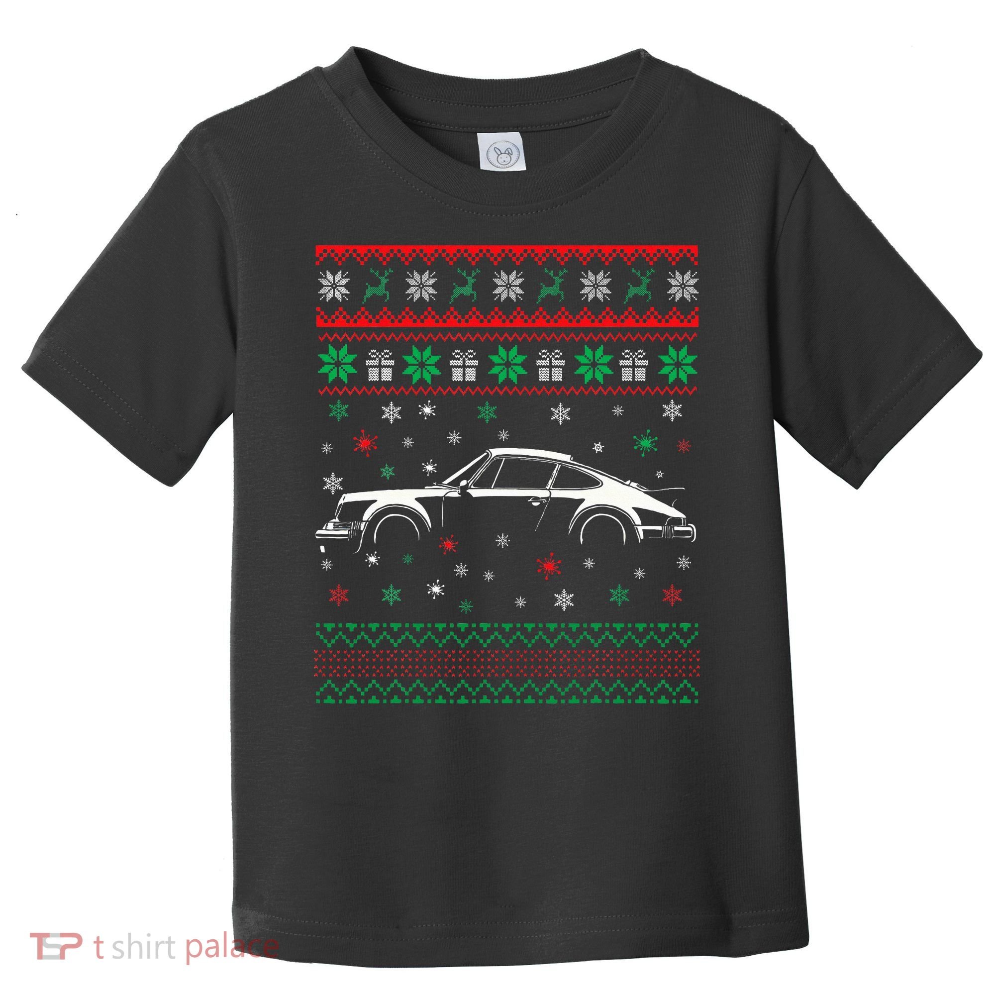911 Silhouette Ugly Christmas Sweater Car Lover Gifts Toddler T-Shirt