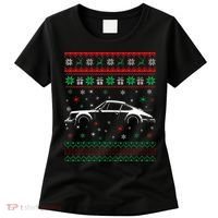 911 Silhouette Ugly Christmas Sweater Car Lover Gifts Women's T-Shirt thumb 0