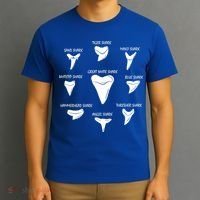 9 Types Of Sharks Teeth Species Biology Life Tooth Collector Gift T-Shirt thumb 3