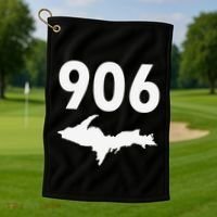 906 Upper Peninsula Yooper Upper Michigan Golf Towel thumb 1