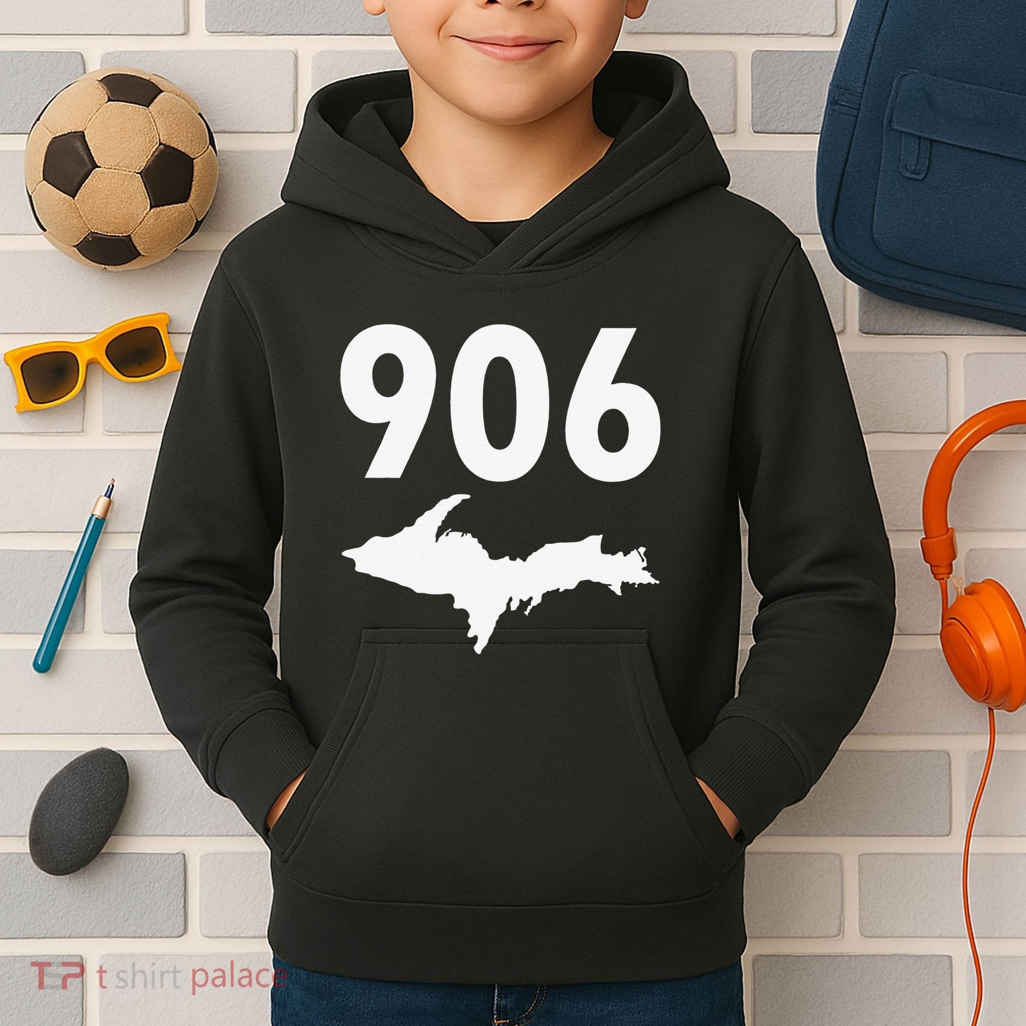 906 Upper Peninsula Yooper Upper Michigan Kids Hoodie