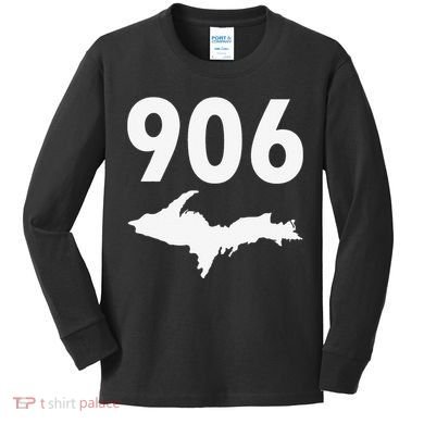 906 Upper Peninsula Yooper Upper Michigan Kids Long Sleeve Shirt