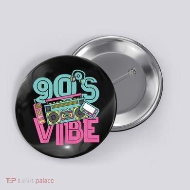 90s Vibe 1990 Music Costume Party Retro Button