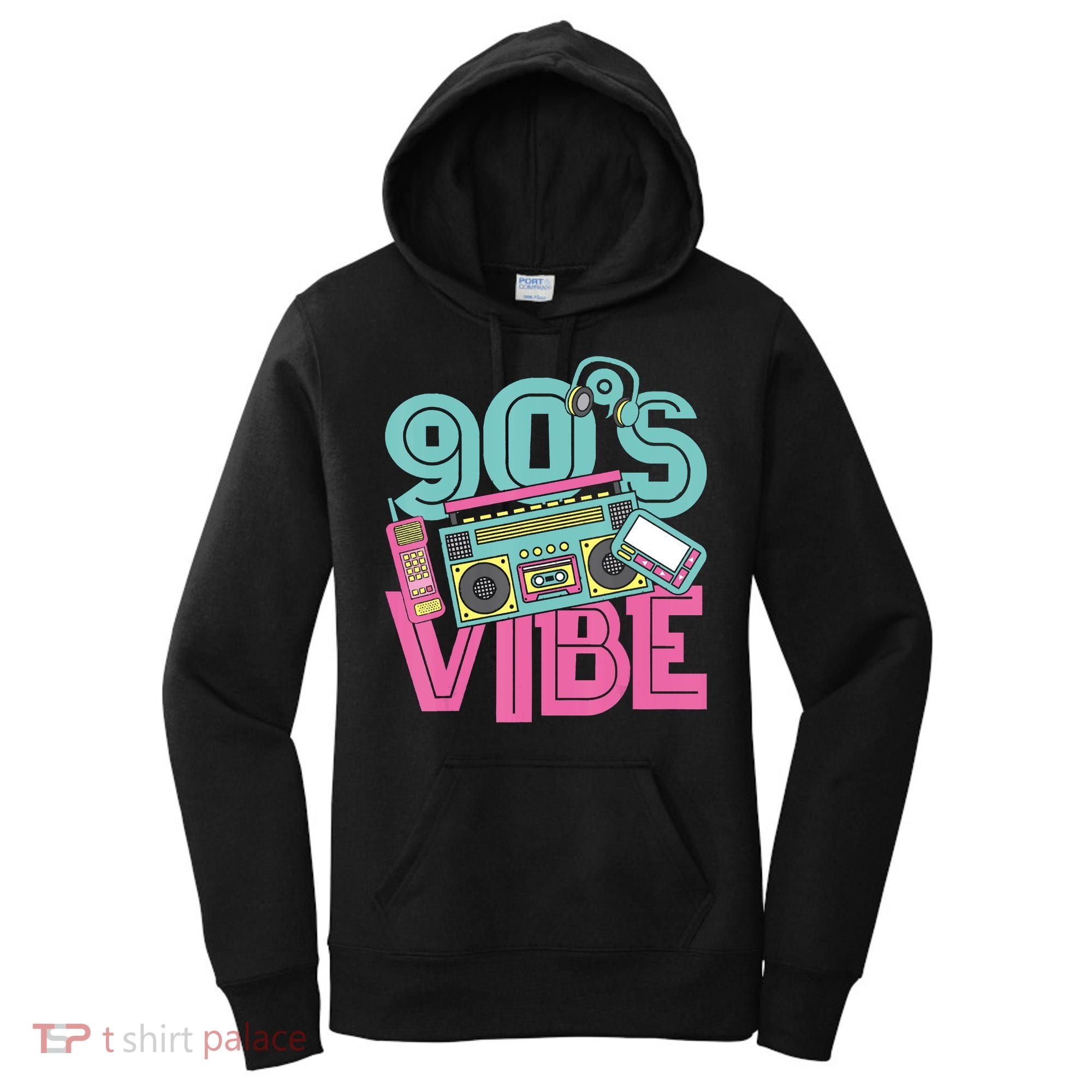90s Vibe 1990 Music Costume Party Retro Women's Hoodie