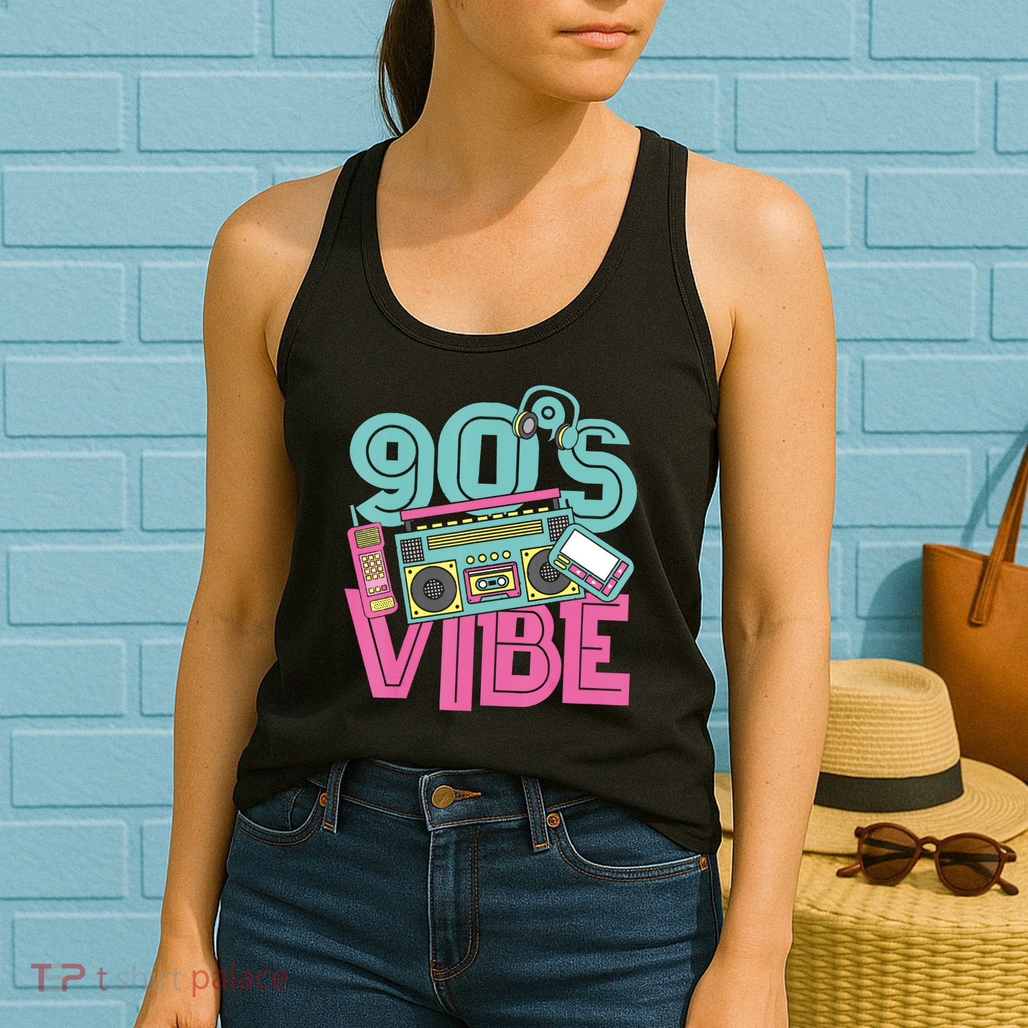 90s Vibe 1990 Music Costume Party Retro Women's Tank Top