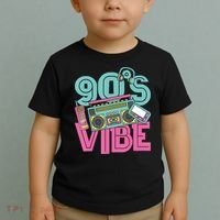 90s Vibe 1990 Music Costume Party Retro Toddler T-Shirt thumb 2